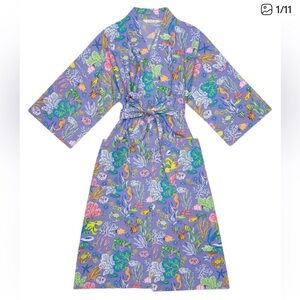 *IN SEARCH OF* Printfresh Purple Robe with Vibrant Marine Design